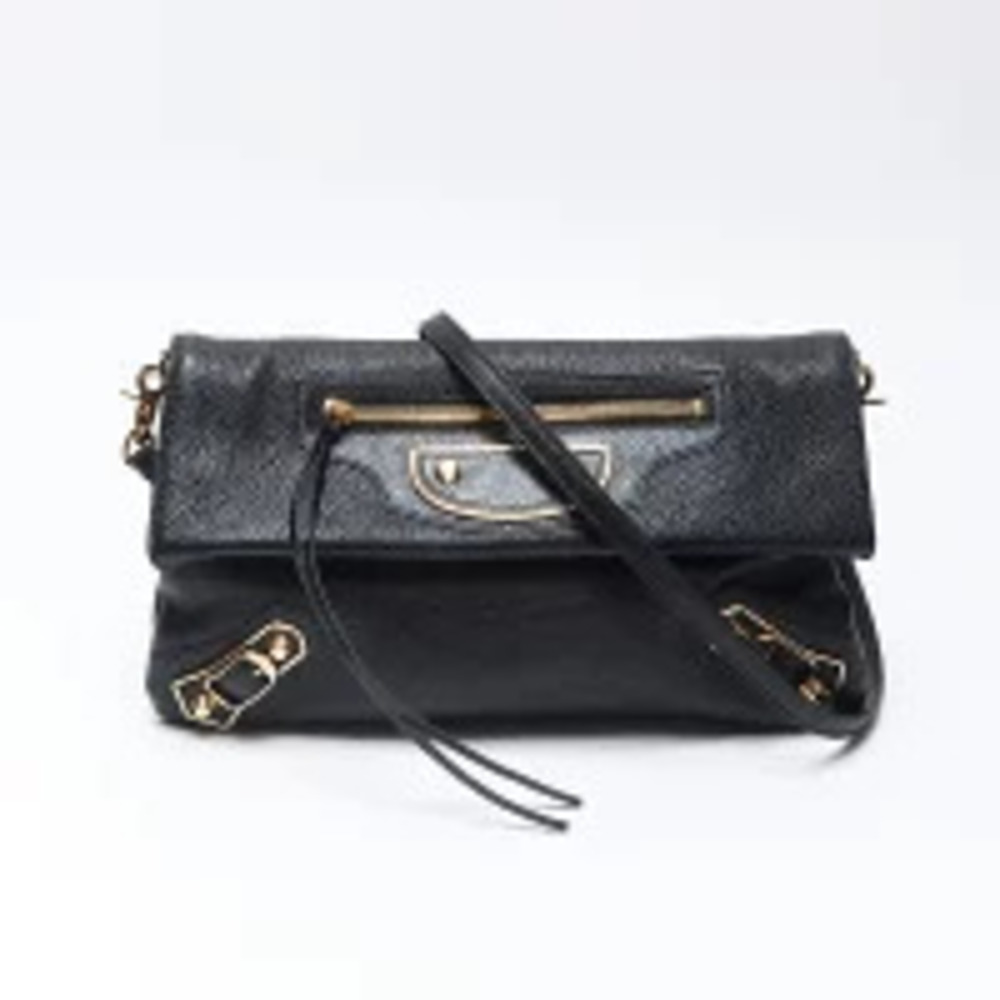 Balenciaga Envelope Leather Shoulder Bag Black - Picture 2 of 13
